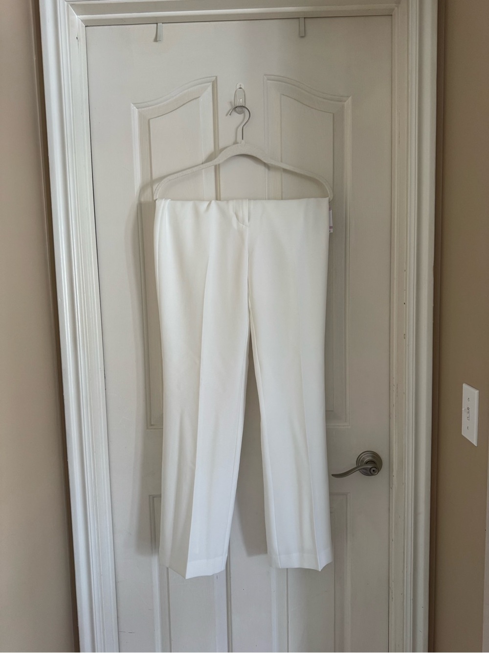 Kasper White Straight-Leg Dress Trousers